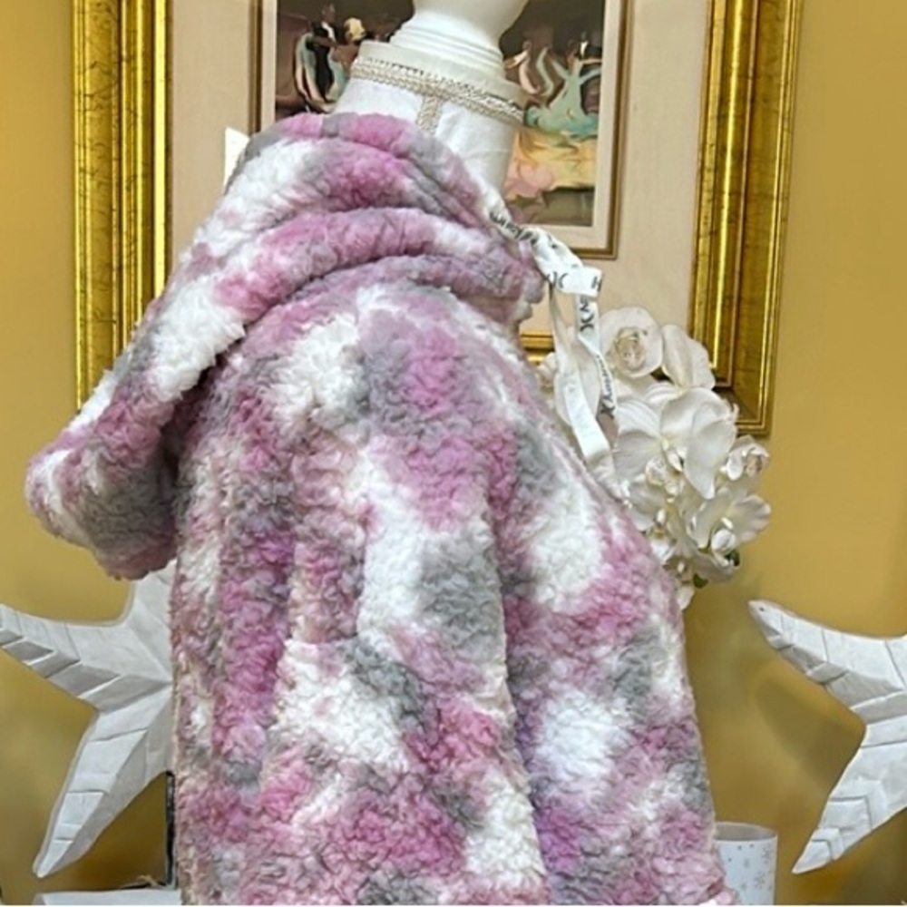 Hurley Fleece Camo Kangaroo Pocket Pink White Grey Pullover Boyfriend Hoodie Lrg - Picture 6 of 16